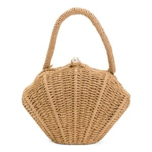 Elegant Tan Woven Handbag